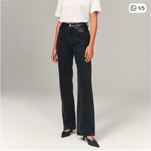 Abercrombie & Fitch Mixed Fabric Curve Love 90s Relaxed High Rise Jean 29/8S